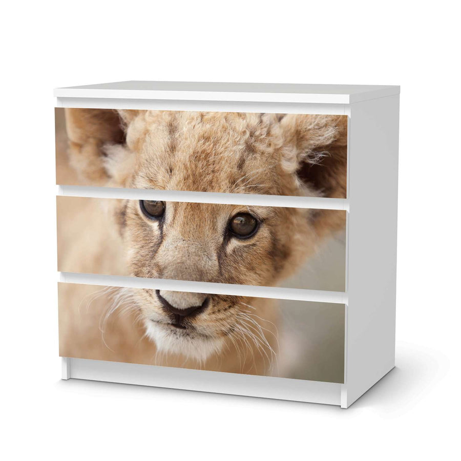 Klebefolie für Möbel Simba - IKEA Malm Kommode 3 Schubladen  - weiss