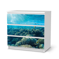 Klebefolie für Möbel Underwater World - IKEA Malm Kommode 3 Schubladen  - weiss