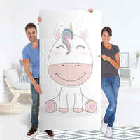 Klebefolie für Möbel Baby Unicorn - IKEA Pax Schrank 201 cm Höhe - 2 Türen - Folie