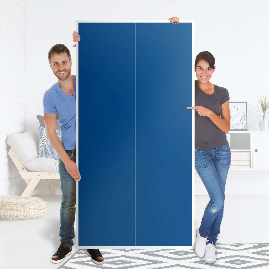 Klebefolie für Möbel Blau Dark - IKEA Pax Schrank 201 cm Höhe - 2 Türen - Folie