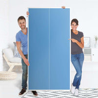 Klebefolie für Möbel Blau Light - IKEA Pax Schrank 201 cm Höhe - 2 Türen - Folie