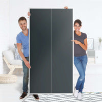 Klebefolie für Möbel Blaugrau Dark - IKEA Pax Schrank 201 cm Höhe - 2 Türen - Folie