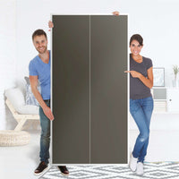 Klebefolie für Möbel Braungrau Dark - IKEA Pax Schrank 201 cm Höhe - 2 Türen - Folie
