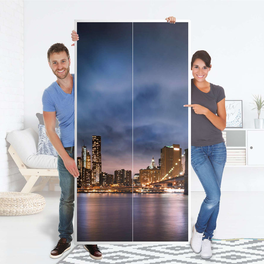 Klebefolie für Möbel Brooklyn Bridge - IKEA Pax Schrank 201 cm Höhe - 2 Türen - Folie