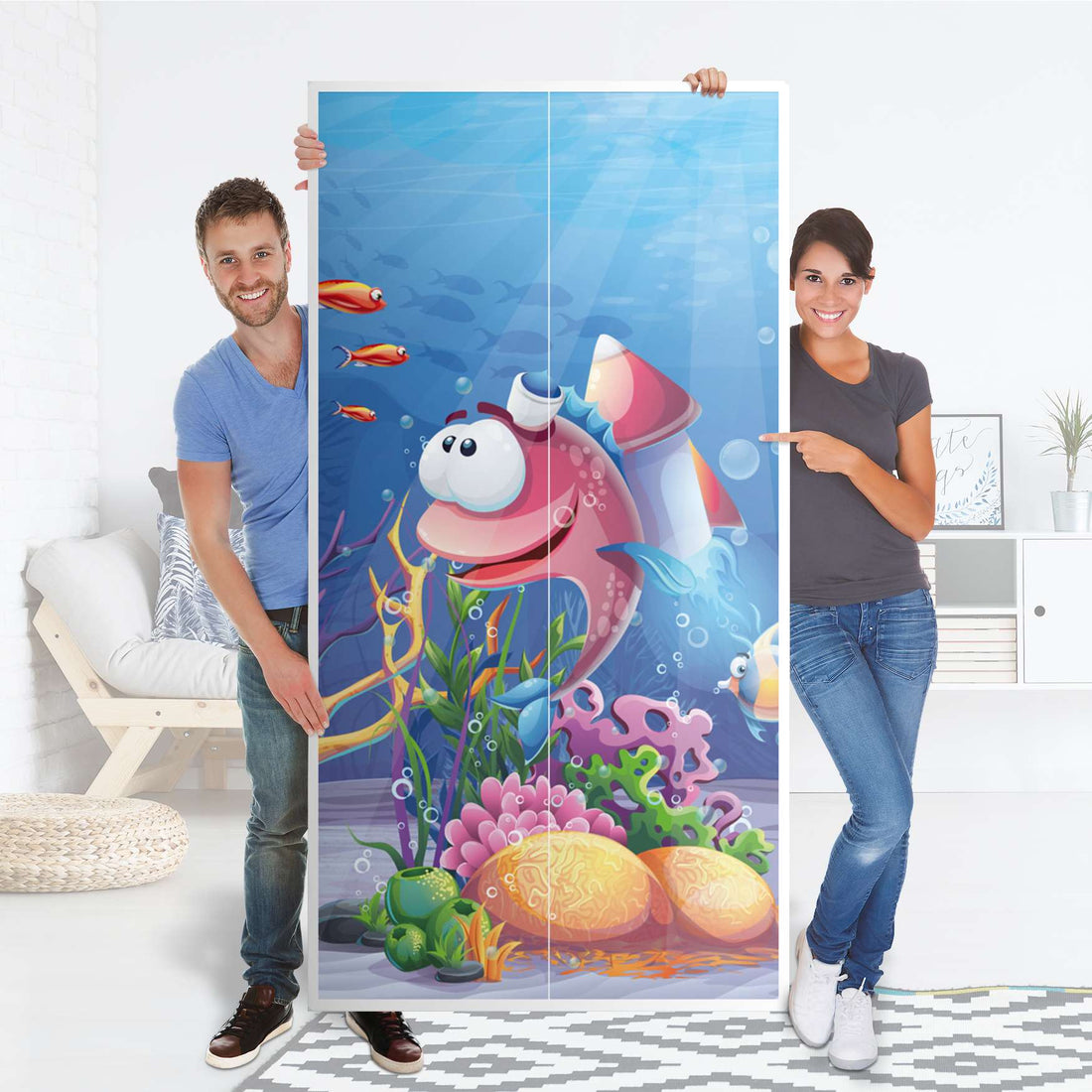 Klebefolie für Möbel Bubbles - IKEA Pax Schrank 201 cm Höhe - 2 Türen - Folie