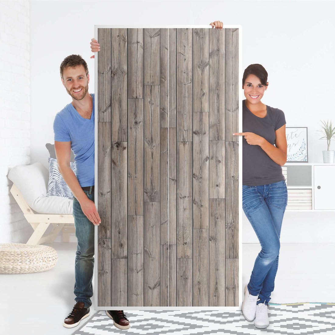 Klebefolie für Möbel Dark washed - IKEA Pax Schrank 201 cm Höhe - 2 Türen - Folie