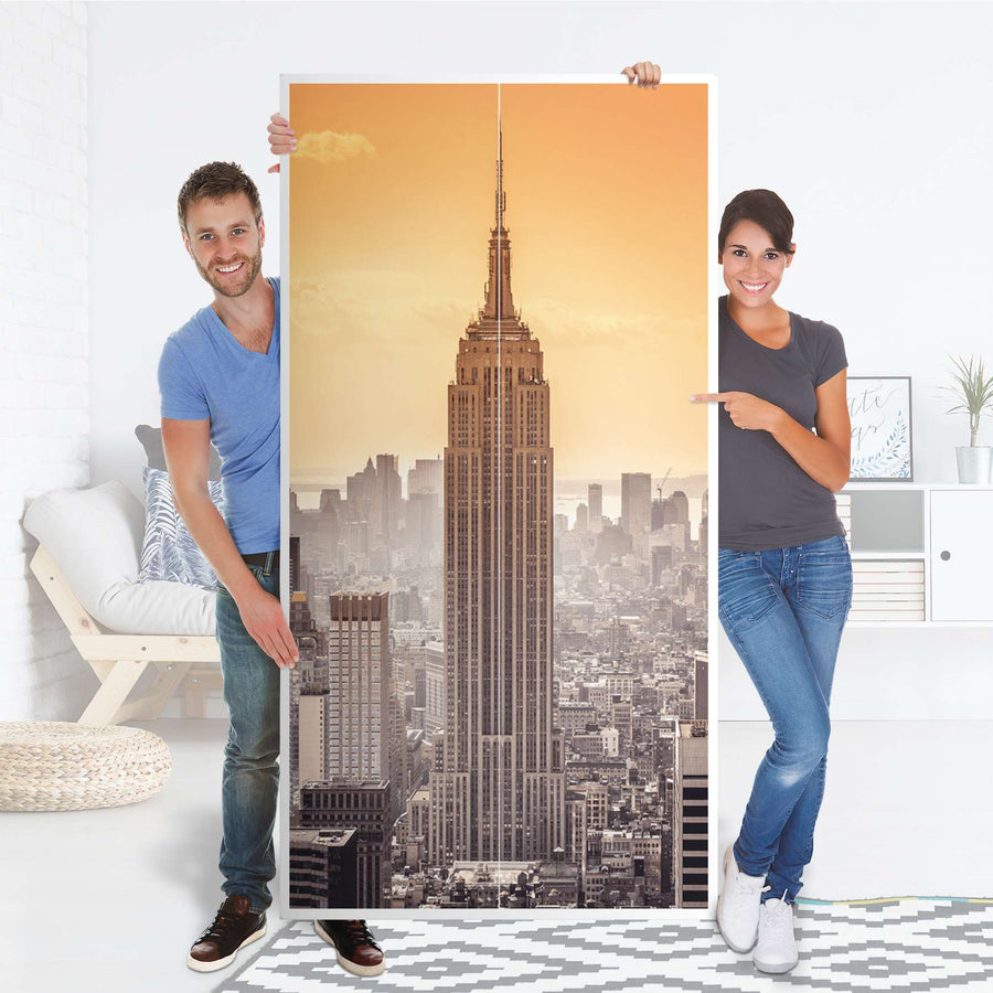 Klebefolie für Möbel Empire State Building - IKEA Pax Schrank 201 cm Höhe - 2 Türen - Folie
