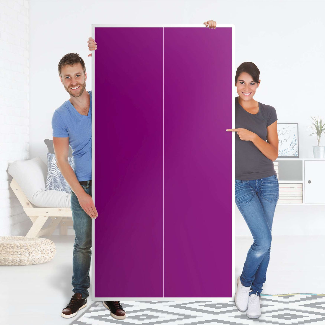 Klebefolie für Möbel Flieder Dark - IKEA Pax Schrank 201 cm Höhe - 2 Türen - Folie