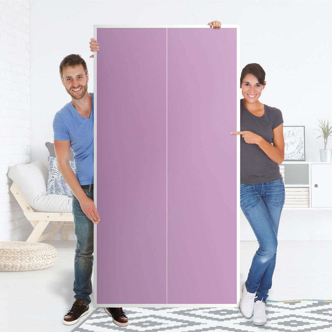 Klebefolie für Möbel Flieder Light - IKEA Pax Schrank 201 cm Höhe - 2 Türen - Folie