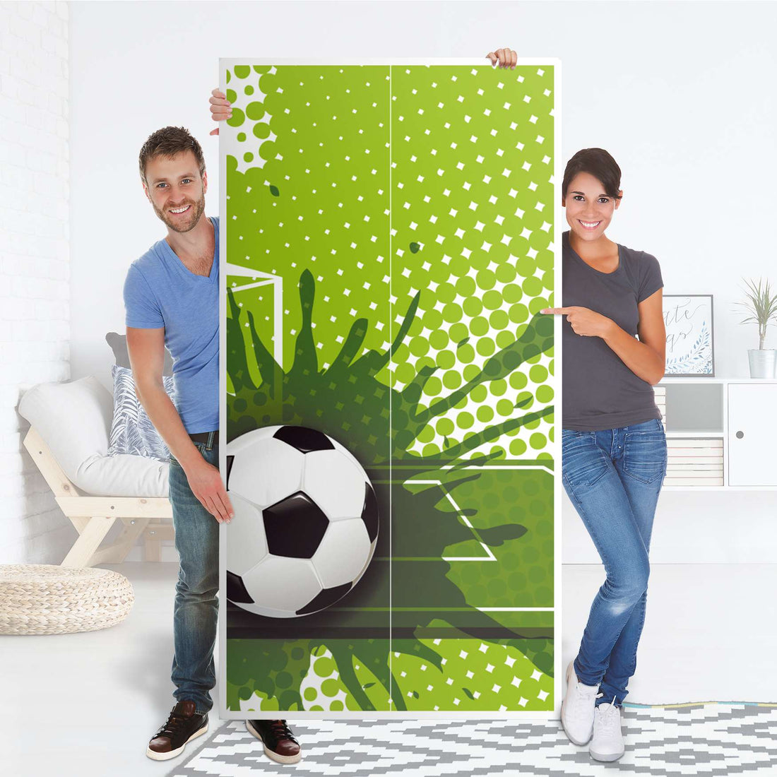 Klebefolie für Möbel Goal - IKEA Pax Schrank 201 cm Höhe - 2 Türen - Folie