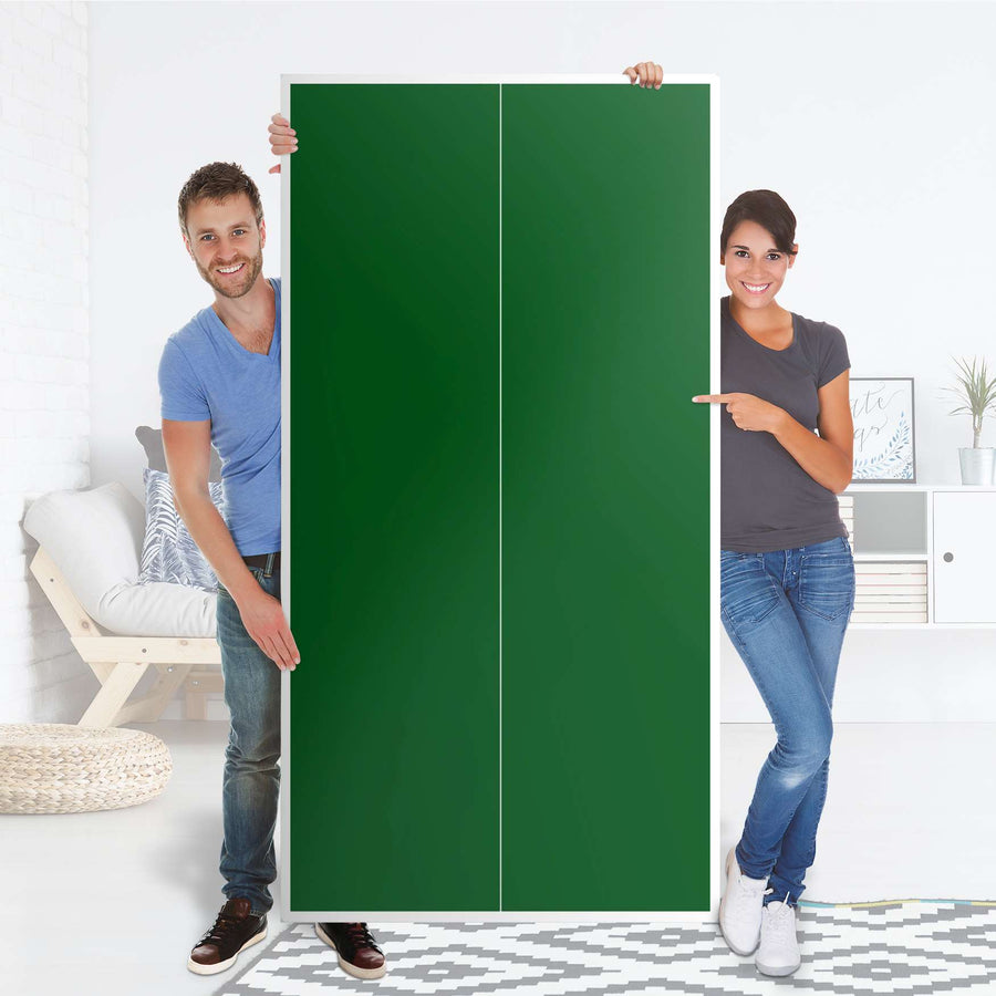 Klebefolie für Möbel Grün Dark - IKEA Pax Schrank 201 cm Höhe - 2 Türen - Folie