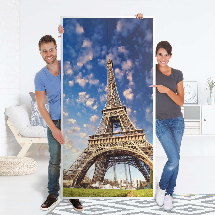 Klebefolie für Möbel La Tour Eiffel - IKEA Pax Schrank 201 cm Höhe - 2 Türen - Folie