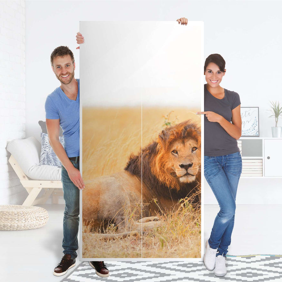 Klebefolie für Möbel Lion King - IKEA Pax Schrank 201 cm Höhe - 2 Türen - Folie