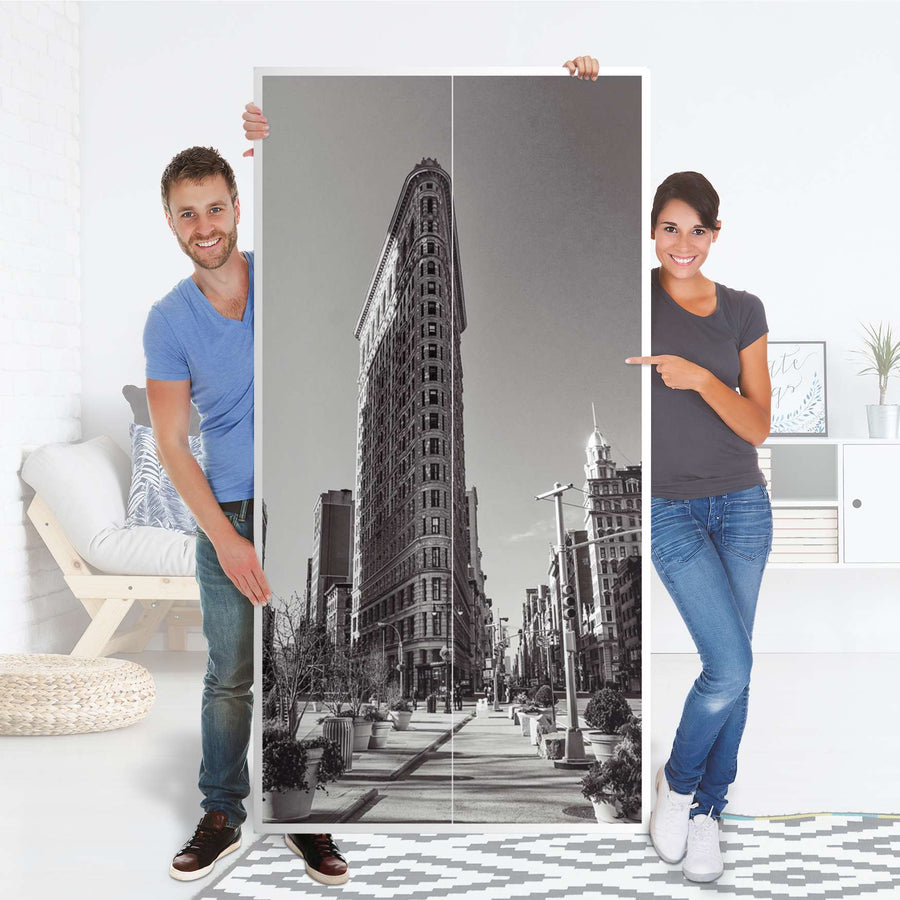 Klebefolie für Möbel Manhattan - IKEA Pax Schrank 201 cm Höhe - 2 Türen - Folie