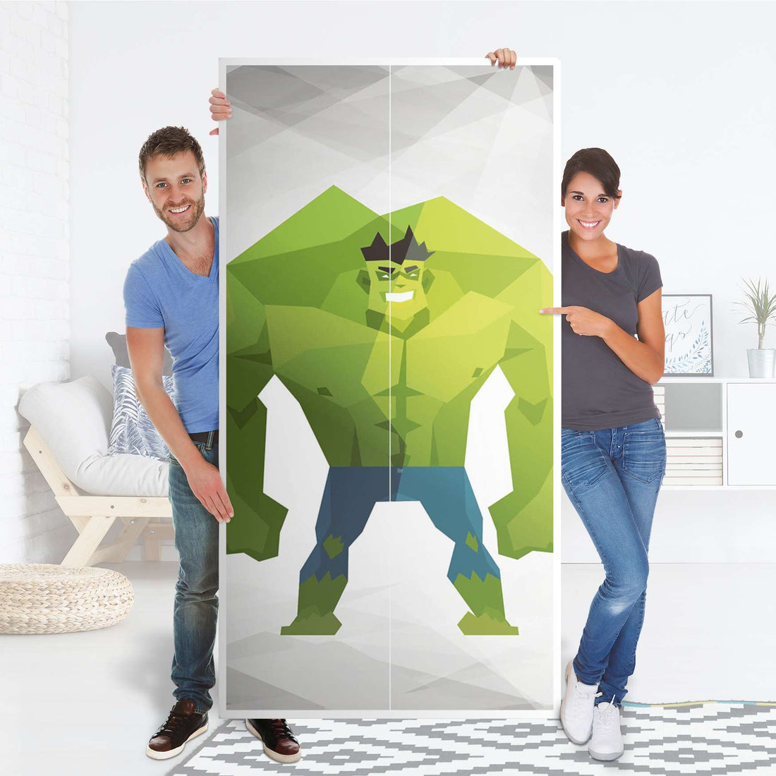 Klebefolie für Möbel Mr. Green - IKEA Pax Schrank 201 cm Höhe - 2 Türen - Folie