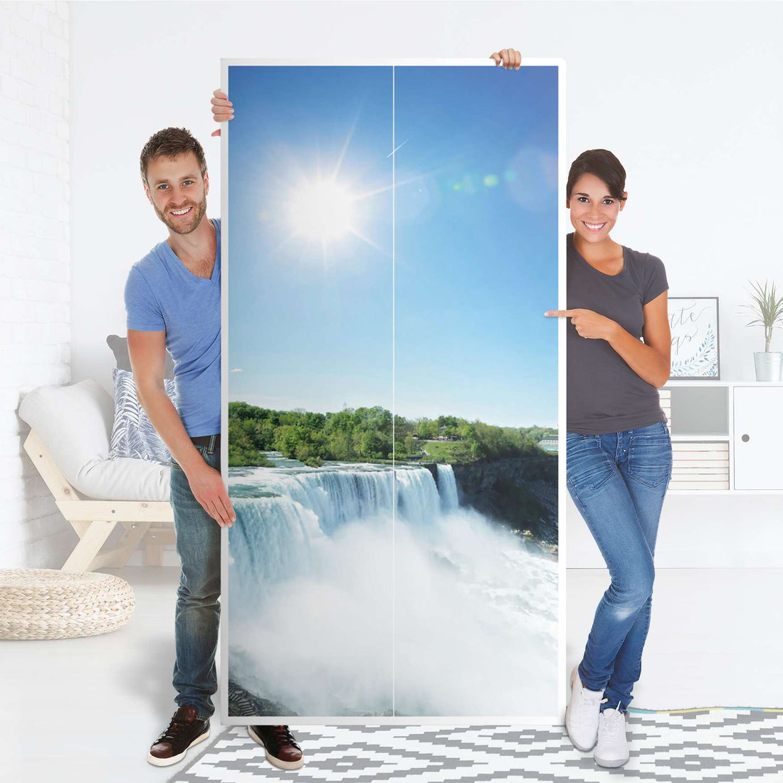 Klebefolie für Möbel Niagara Falls - IKEA Pax Schrank 201 cm Höhe - 2 Türen - Folie
