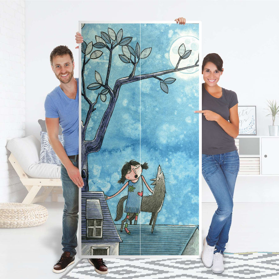 Klebefolie für Möbel Nocturnal Pleasure - IKEA Pax Schrank 201 cm Höhe - 2 Türen - Folie