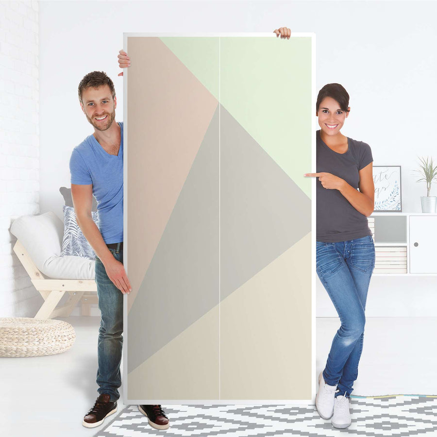 Klebefolie für Möbel Pastell Geometrik - IKEA Pax Schrank 201 cm Höhe - 2 Türen - Folie