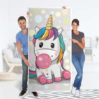Klebefolie für Möbel Rainbow das Einhorn - IKEA Pax Schrank 201 cm Höhe - 2 Türen - Folie