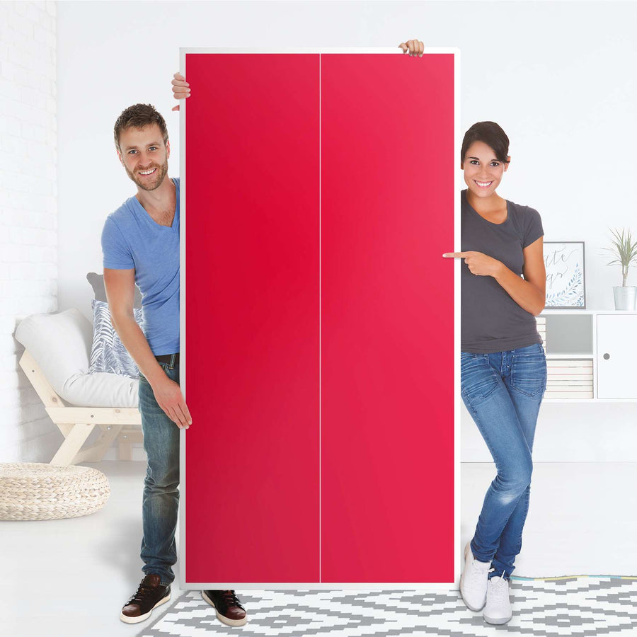 Klebefolie für Möbel Rot Light - IKEA Pax Schrank 201 cm Höhe - 2 Türen - Folie