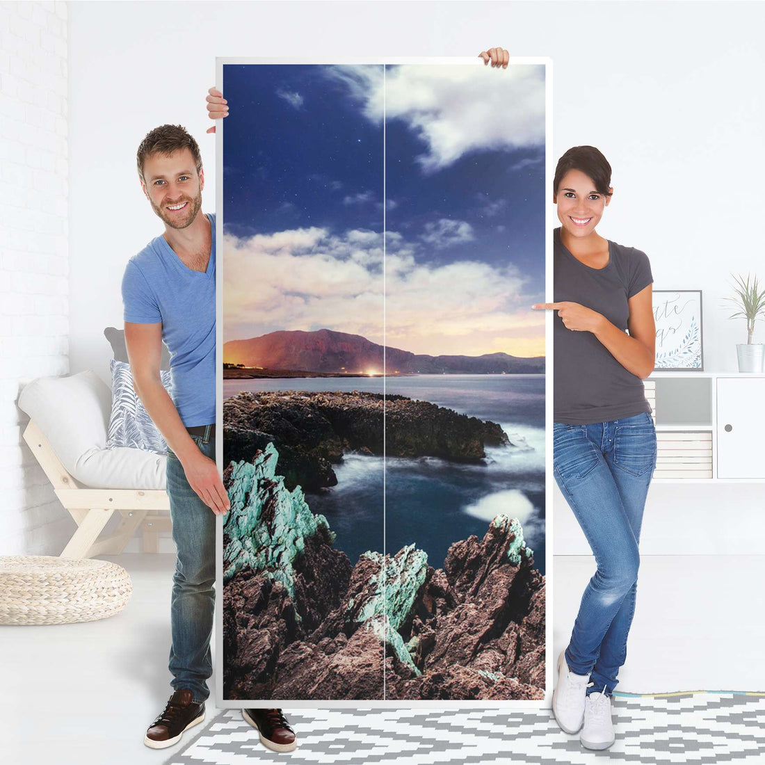 Klebefolie für Möbel Seaside - IKEA Pax Schrank 201 cm Höhe - 2 Türen - Folie