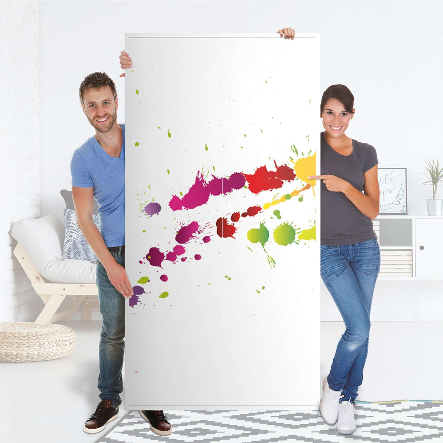 Klebefolie für Möbel Splash 2 - IKEA Pax Schrank 201 cm Höhe - 2 Türen - Folie
