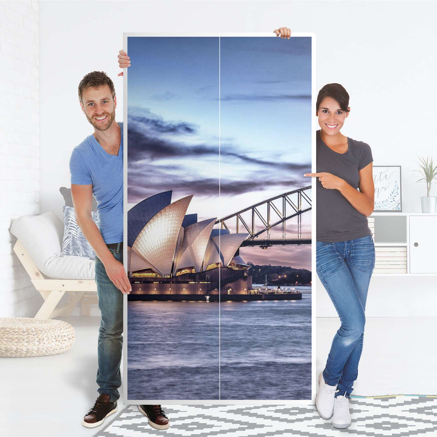 Klebefolie für Möbel Sydney - IKEA Pax Schrank 201 cm Höhe - 2 Türen - Folie