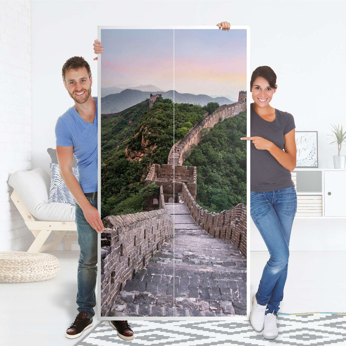 Klebefolie für Möbel The Great Wall - IKEA Pax Schrank 201 cm Höhe - 2 Türen - Folie