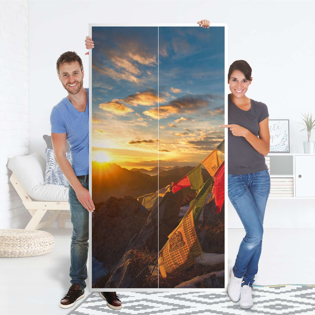 Klebefolie für Möbel Tibet - IKEA Pax Schrank 201 cm Höhe - 2 Türen - Folie