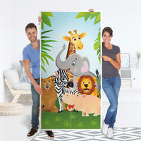 Klebefolie für Möbel Wild Animals - IKEA Pax Schrank 201 cm Höhe - 2 Türen - Folie