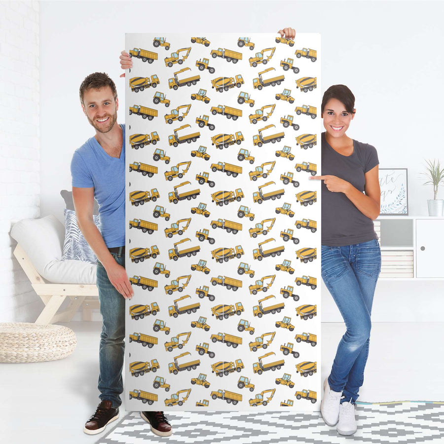 Klebefolie für Möbel Working Cars - IKEA Pax Schrank 201 cm Höhe - 2 Türen - Folie