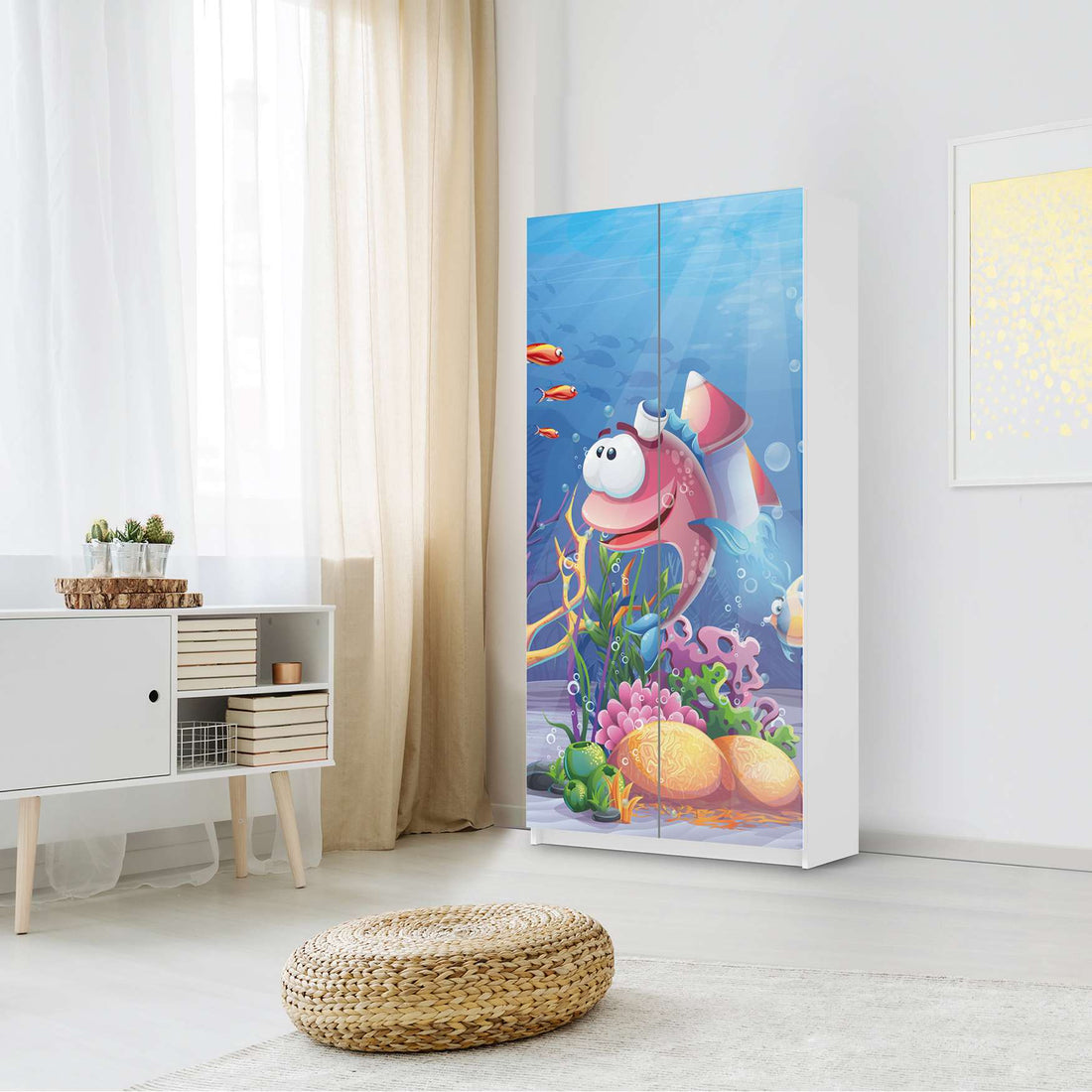 Klebefolie für Möbel Bubbles - IKEA Pax Schrank 201 cm Höhe - 2 Türen - Kinderzimmer