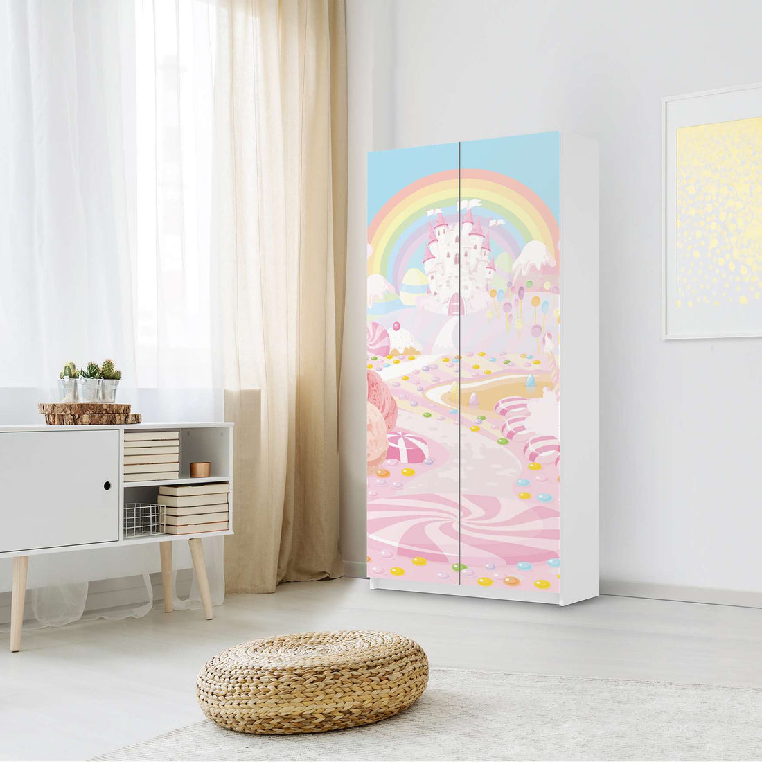 Klebefolie für Möbel Candyland - IKEA Pax Schrank 201 cm Höhe - 2 Türen - Kinderzimmer