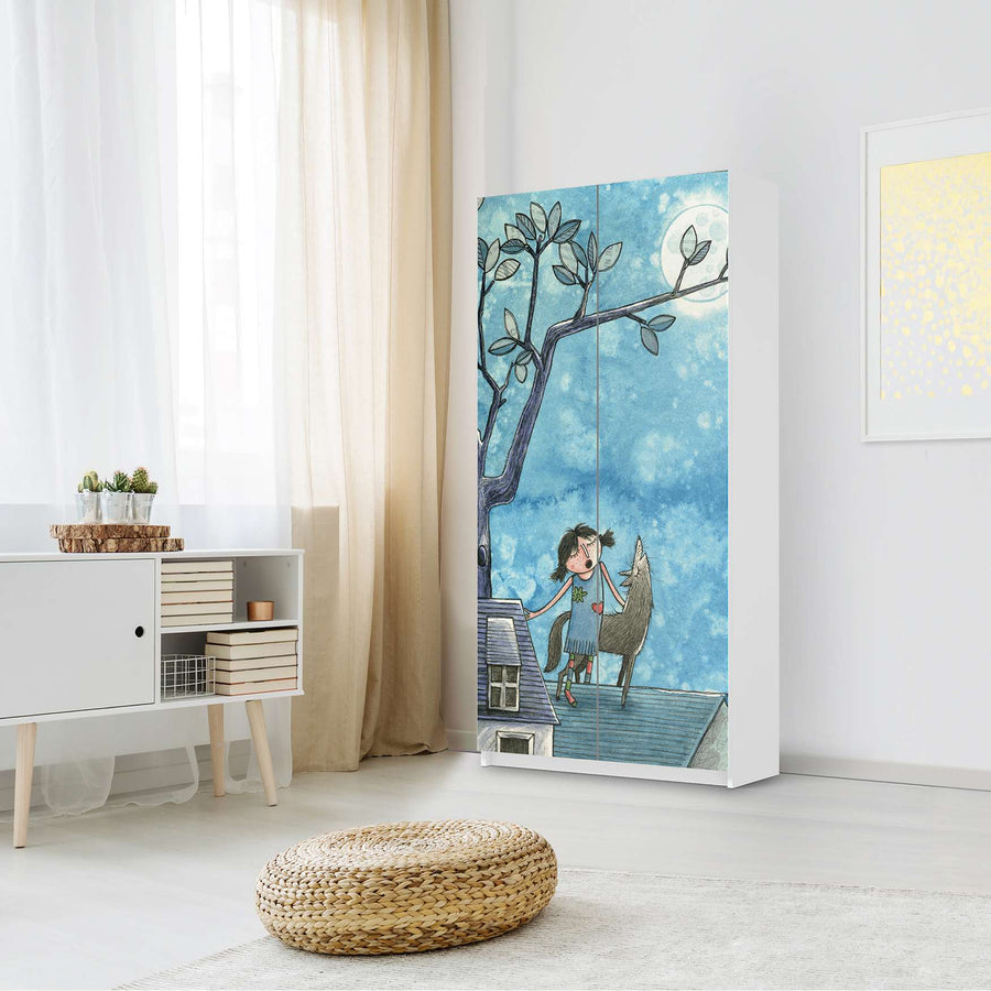 Klebefolie für Möbel Nocturnal Pleasure - IKEA Pax Schrank 201 cm Höhe - 2 Türen - Kinderzimmer