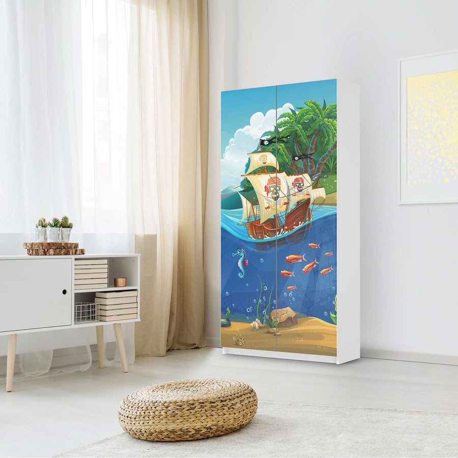 Klebefolie für Möbel Pirates - IKEA Pax Schrank 201 cm Höhe - 2 Türen - Kinderzimmer