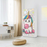 Klebefolie für Möbel Rainbow das Einhorn - IKEA Pax Schrank 201 cm Höhe - 2 Türen - Kinderzimmer