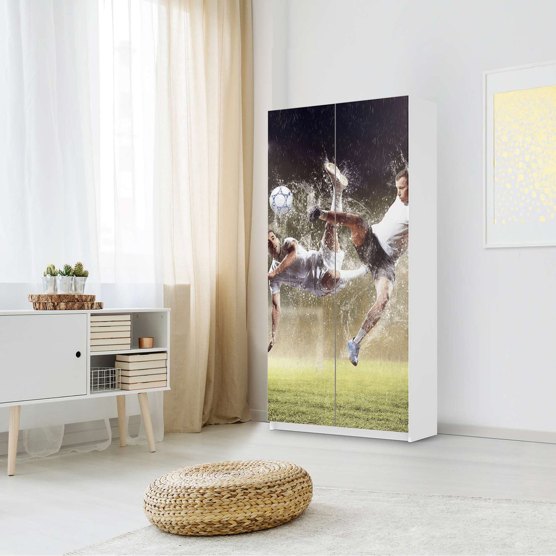 Klebefolie für Möbel Soccer - IKEA Pax Schrank 201 cm Höhe - 2 Türen - Kinderzimmer