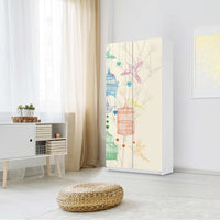 Klebefolie für Möbel Birdcage - IKEA Pax Schrank 201 cm Höhe - 2 Türen - Schlafzimmer
