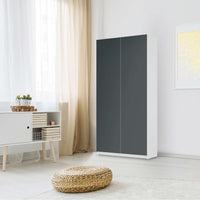 Klebefolie für Möbel Blaugrau Dark - IKEA Pax Schrank 201 cm Höhe - 2 Türen - Schlafzimmer