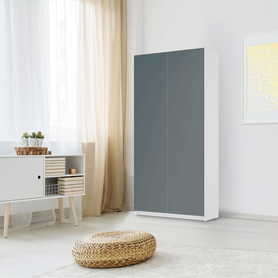 Klebefolie für Möbel Blaugrau Light - IKEA Pax Schrank 201 cm Höhe - 2 Türen - Schlafzimmer
