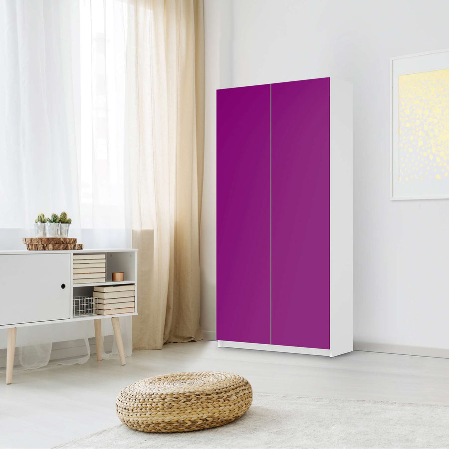 Klebefolie für Möbel Flieder Dark - IKEA Pax Schrank 201 cm Höhe - 2 Türen - Schlafzimmer