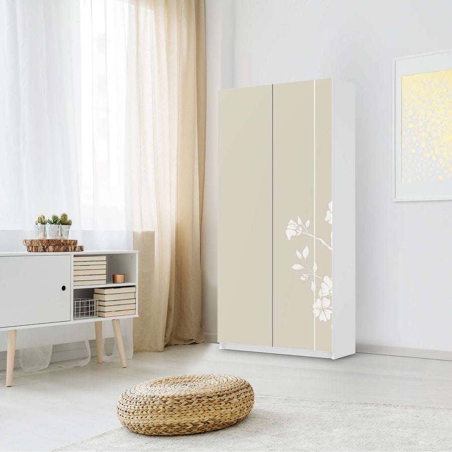 Klebefolie für Möbel Florals Plain 3 - IKEA Pax Schrank 201 cm Höhe - 2 Türen - Schlafzimmer
