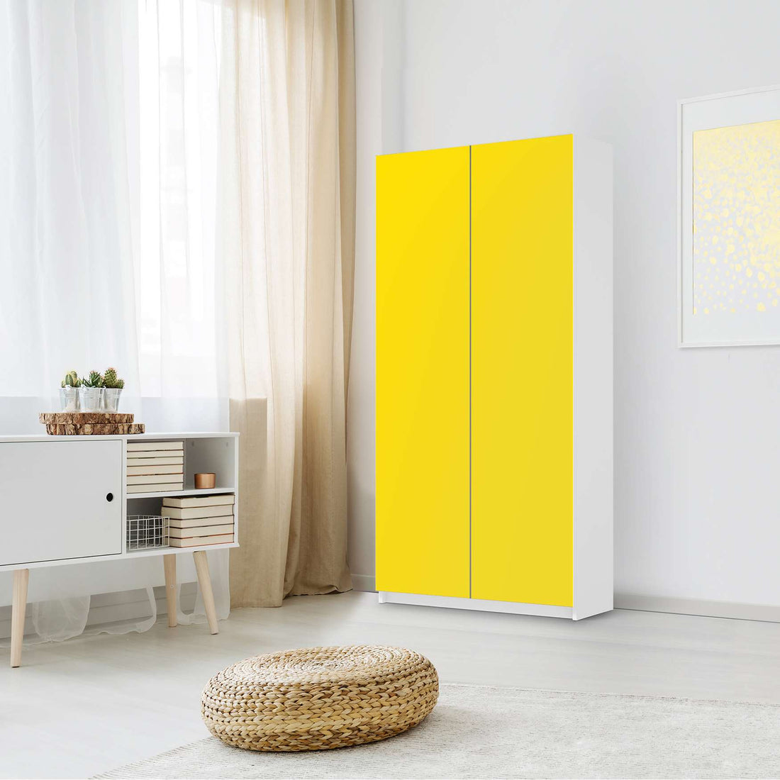 Klebefolie für Möbel Gelb Dark - IKEA Pax Schrank 201 cm Höhe - 2 Türen - Schlafzimmer