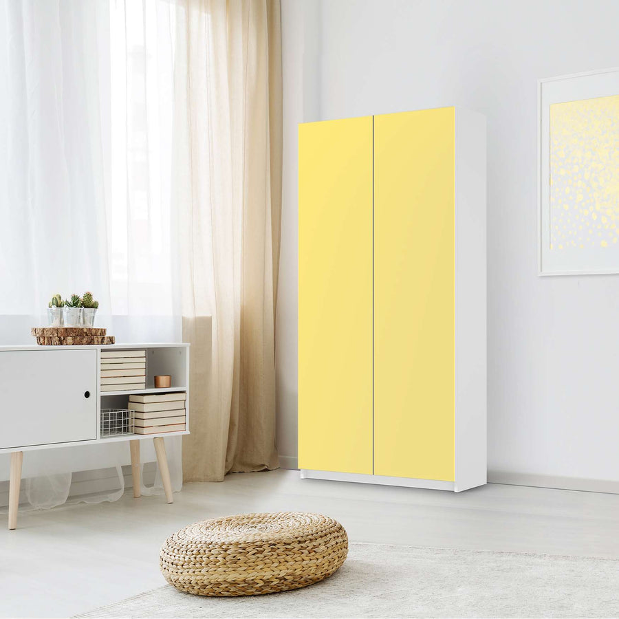 Klebefolie für Möbel Gelb Light - IKEA Pax Schrank 201 cm Höhe - 2 Türen - Schlafzimmer