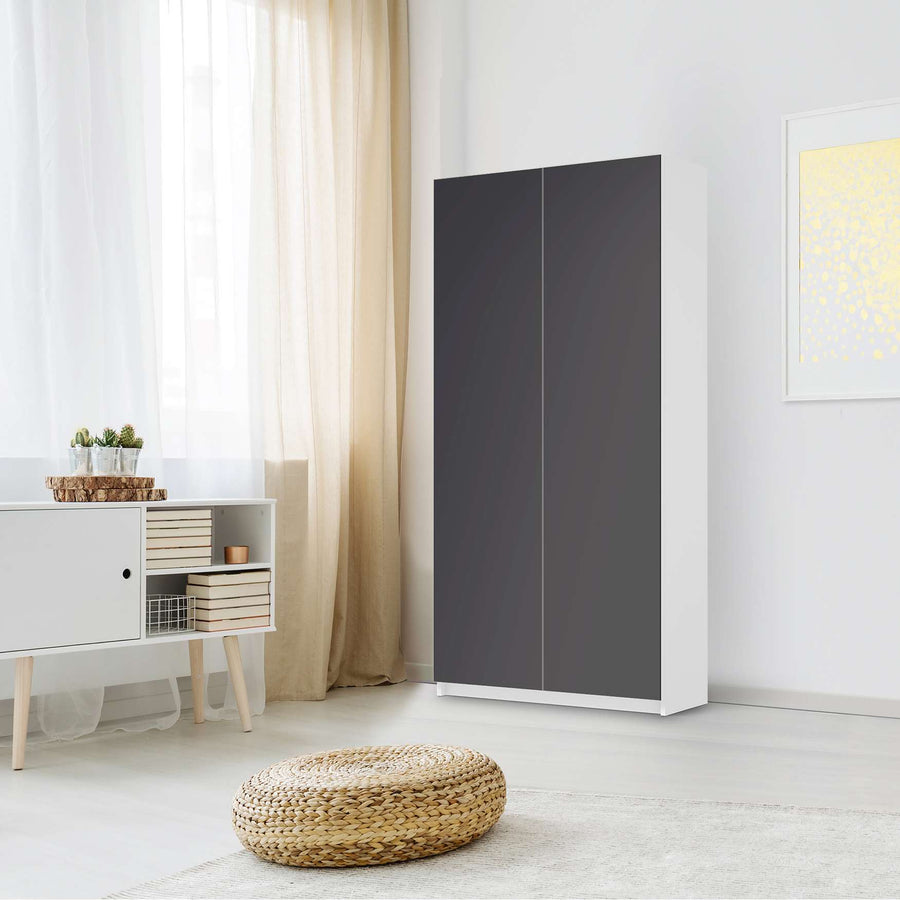 Klebefolie für Möbel Grau Dark - IKEA Pax Schrank 201 cm Höhe - 2 Türen - Schlafzimmer