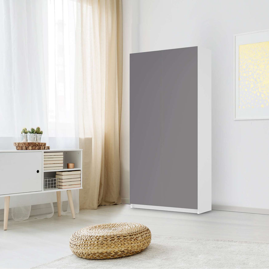 Klebefolie für Möbel Grau Light - IKEA Pax Schrank 201 cm Höhe - 2 Türen - Schlafzimmer