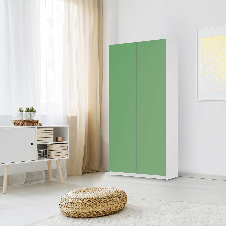 Klebefolie für Möbel Grün Light - IKEA Pax Schrank 201 cm Höhe - 2 Türen - Schlafzimmer