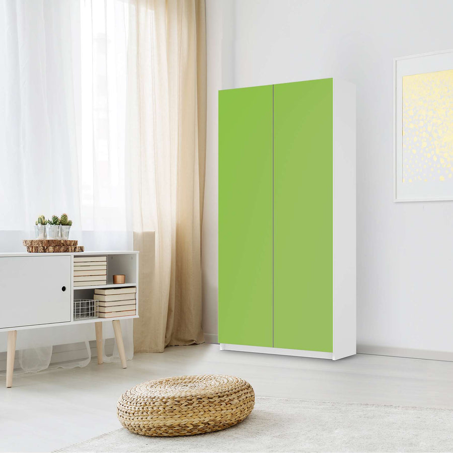 Klebefolie für Möbel Hellgrün Dark - IKEA Pax Schrank 201 cm Höhe - 2 Türen - Schlafzimmer
