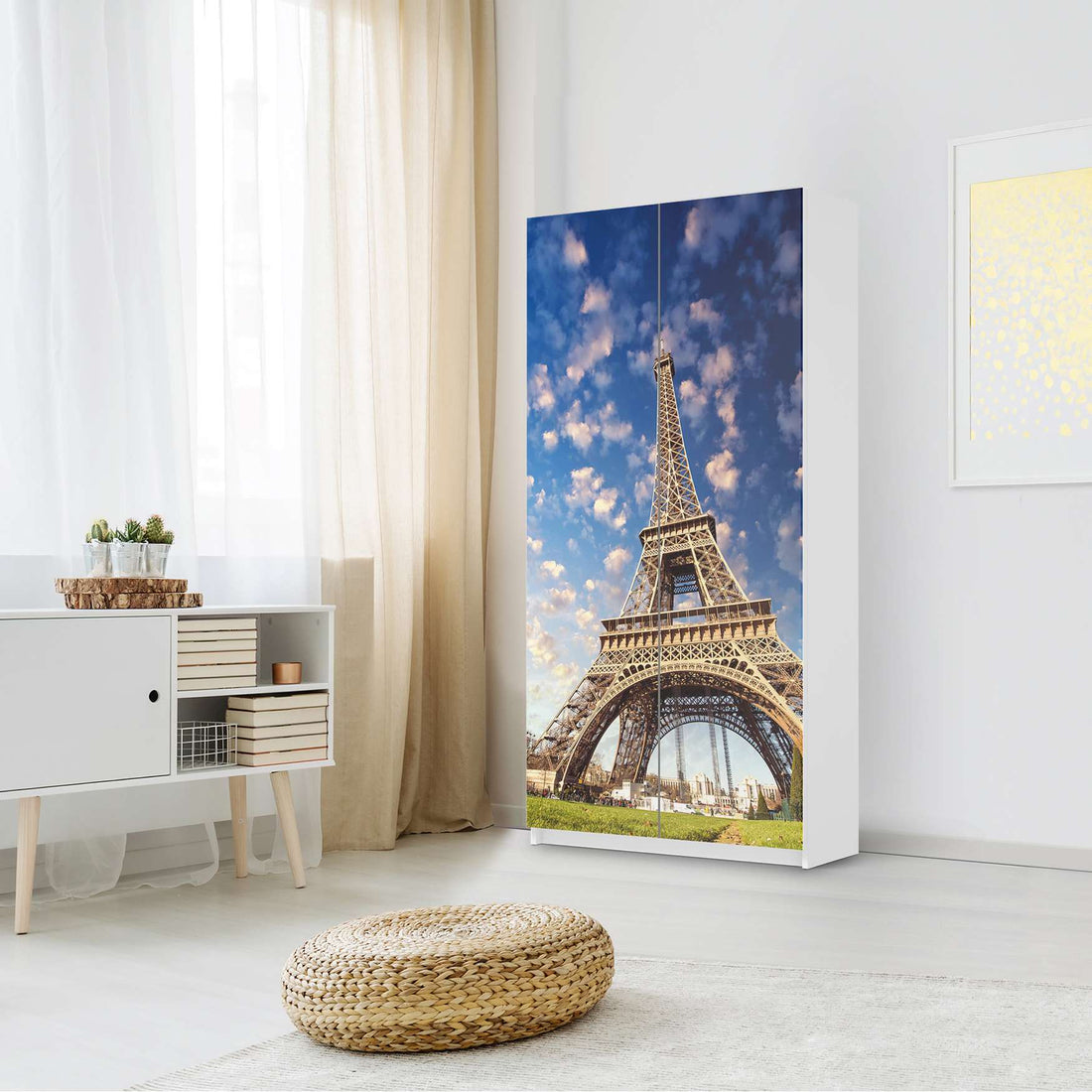 Klebefolie für Möbel La Tour Eiffel - IKEA Pax Schrank 201 cm Höhe - 2 Türen - Schlafzimmer