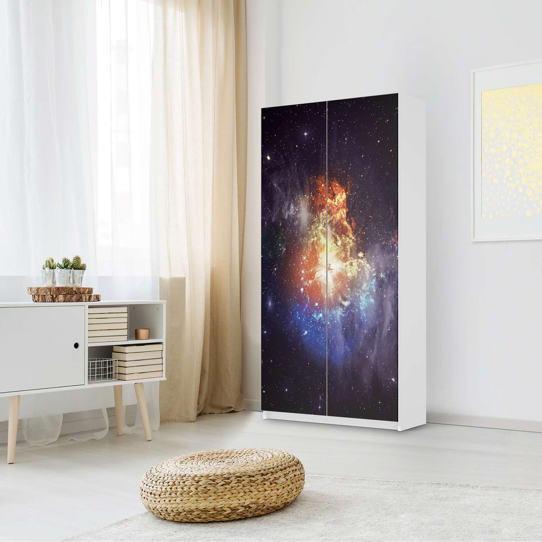 Klebefolie für Möbel Nebula - IKEA Pax Schrank 201 cm Höhe - 2 Türen - Schlafzimmer